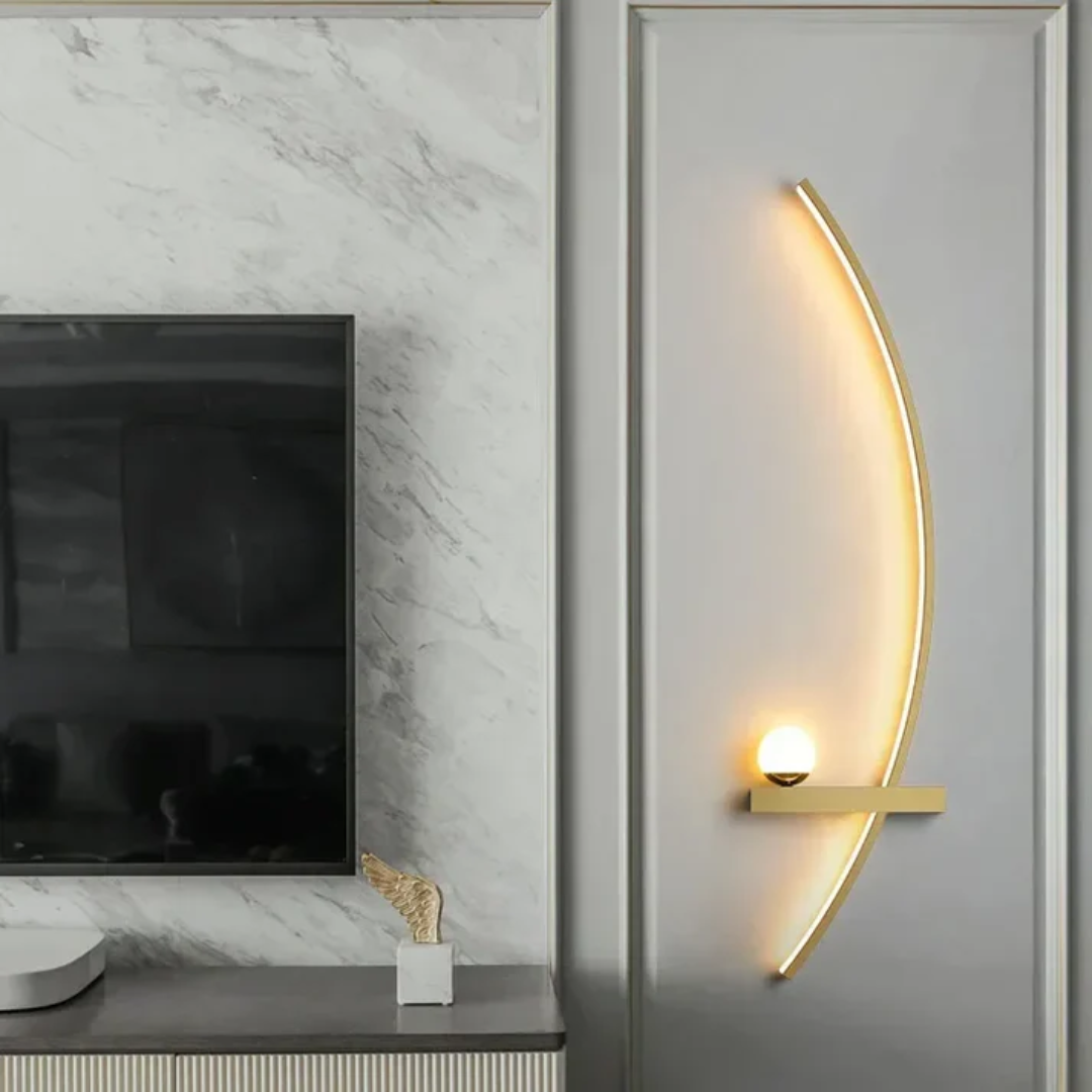 Modern Messing Boog LED Wandlamp 2-Licht