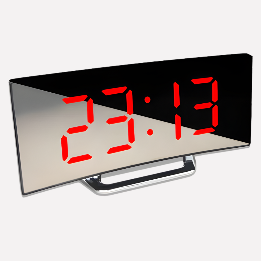 Elegant Style Curved LED Digital Alarm Clock