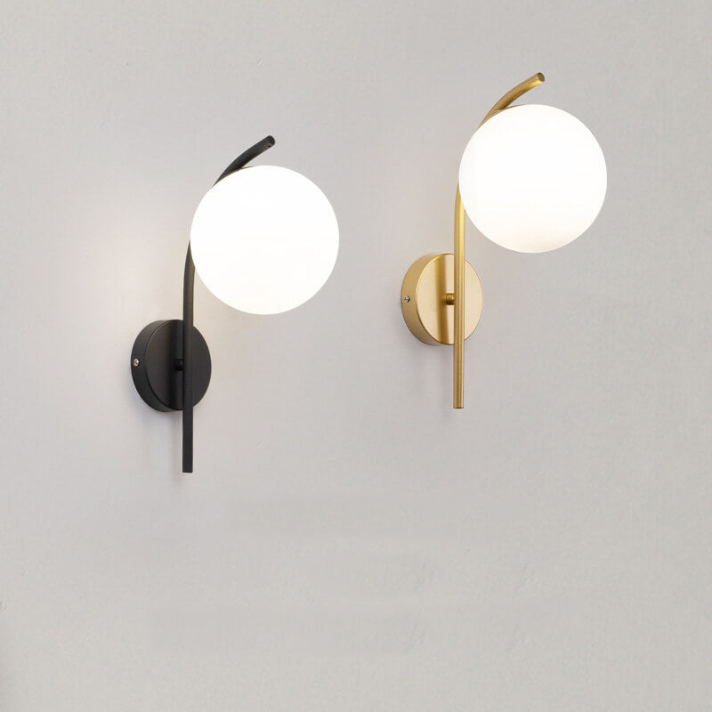 Nordische Glas-Kugel-Bogen-Wandleuchte mit 1 Licht