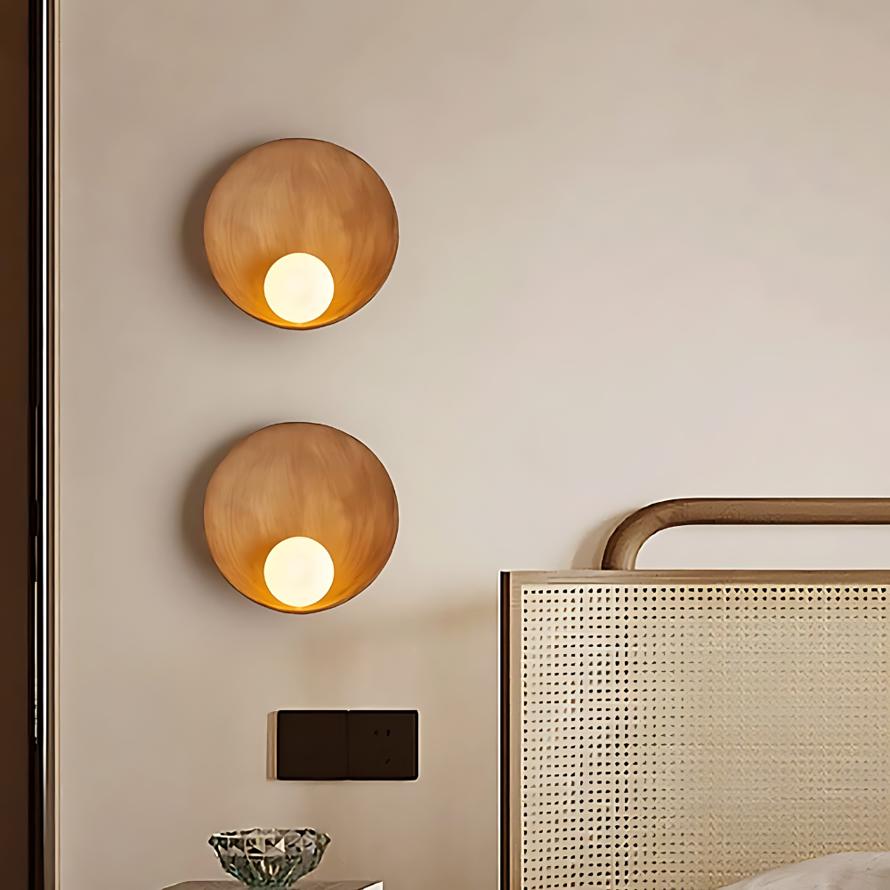 Moderne Japandi Hars Kom Wandlamp G9 1-Licht