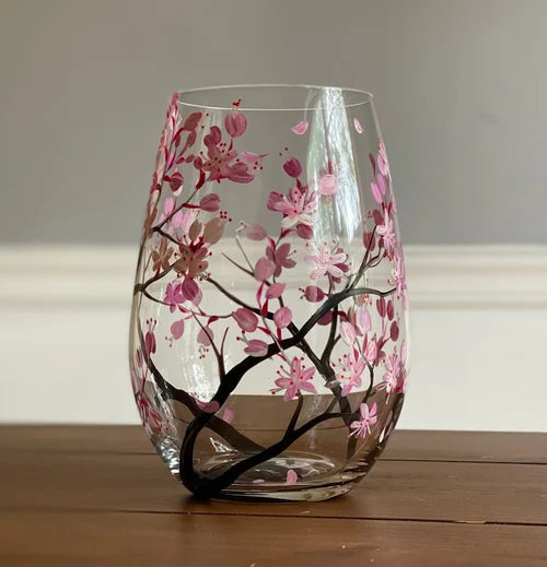 Frosetpro | Hand-Painted Four Seasons Wine Glass – Artistic Glassware for Elegant Moments