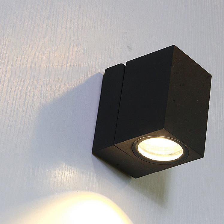 Aplique de pared exterior moderno cuadrado LED ajustable 1 luz