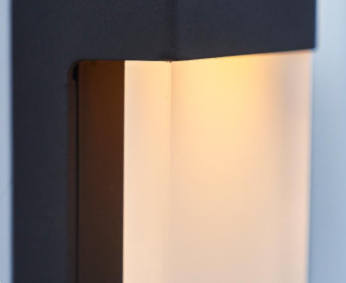 Aplique de pared solar LED moderno cuadrado con vidrio esmerilado
