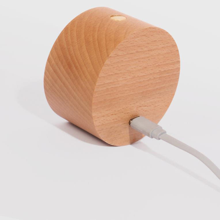 Minimalist Wooden Round LED Wall Sconce 1-Light