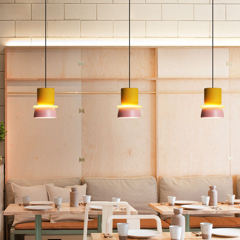 Lámpara colgante LED con cúpula bicolor de aleación de zinc nórdica de 1 luz