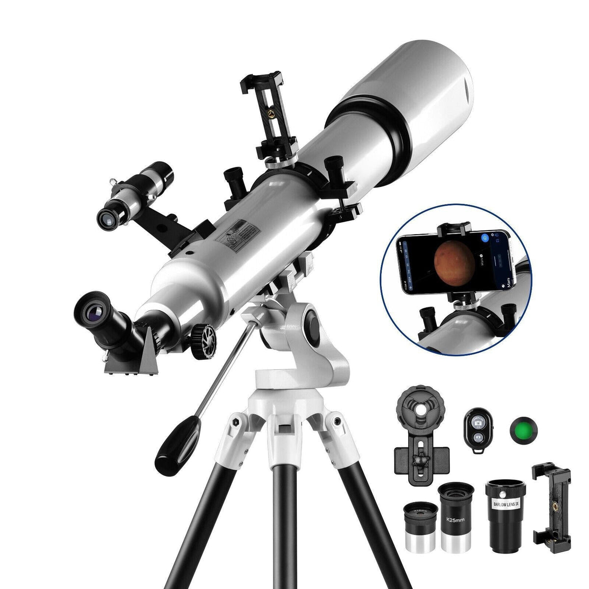 Telescopio con ingrandimento 210x per adulti e principianti – App per tracciamento stelle e design professionale