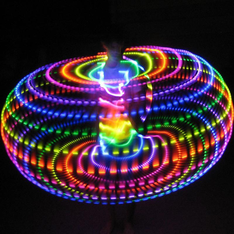 35''to 24" 24 to 10-LED Lights Glow in Dark Hula Hoop