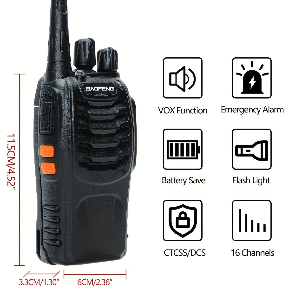 Langdistance walkie talkies til voksne, genopladelige 2-vejs radioer med øretelefoner