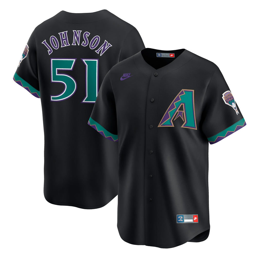 Camiseta limitada Cooperstown Nike de Randy Johnson de los Arizona Diamondbacks de la MLB - Negro