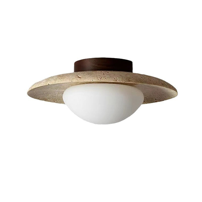 Lampada da soffitto rotonda in travertino minimalista nordica LED 1 luce
