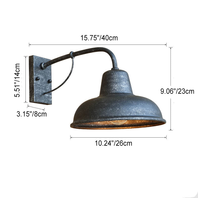 Vintage industrielle wasserdichte 1-flammige Außenwandleuchte