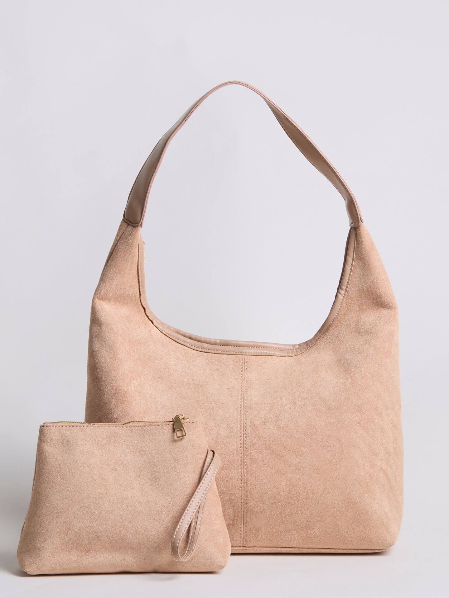 HÅNDTASKE | RUSKIND HOBO-TASKE MED MINIMALISTISK DESIGN OG ENKELT REM