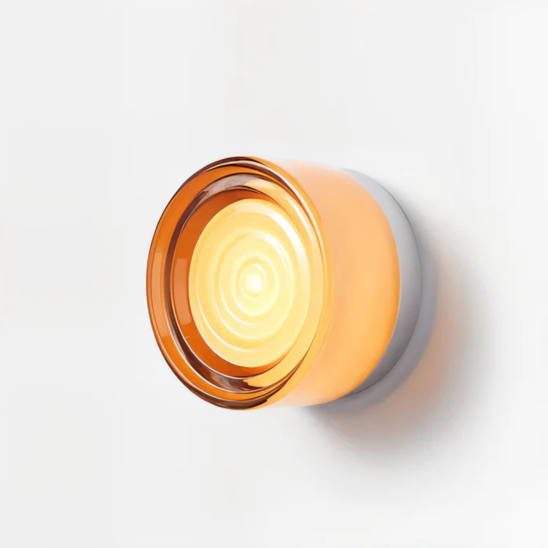 Aplique de pared LED redondo de vidrio moderno de 1 luz