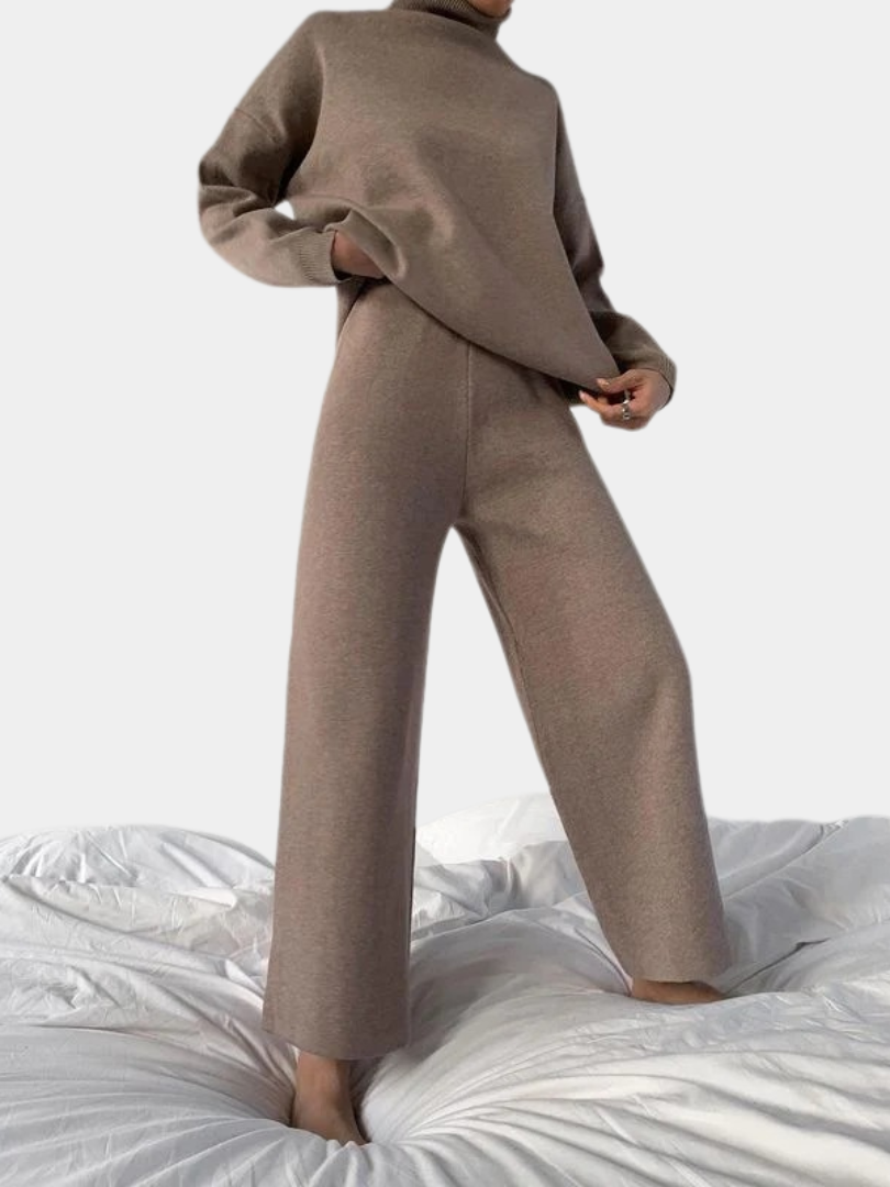 Conjunto casual de algodón con combinación de tejidos