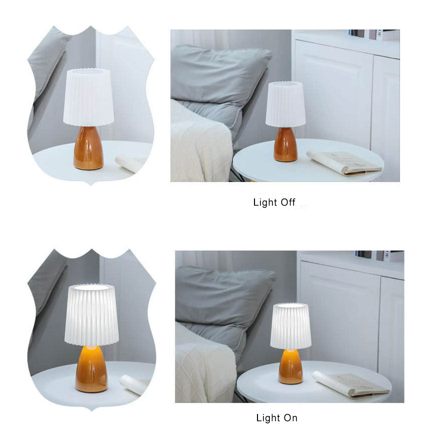 Nordische Glas-Faltenlampenschirm-Tischlampe 1-Flammig