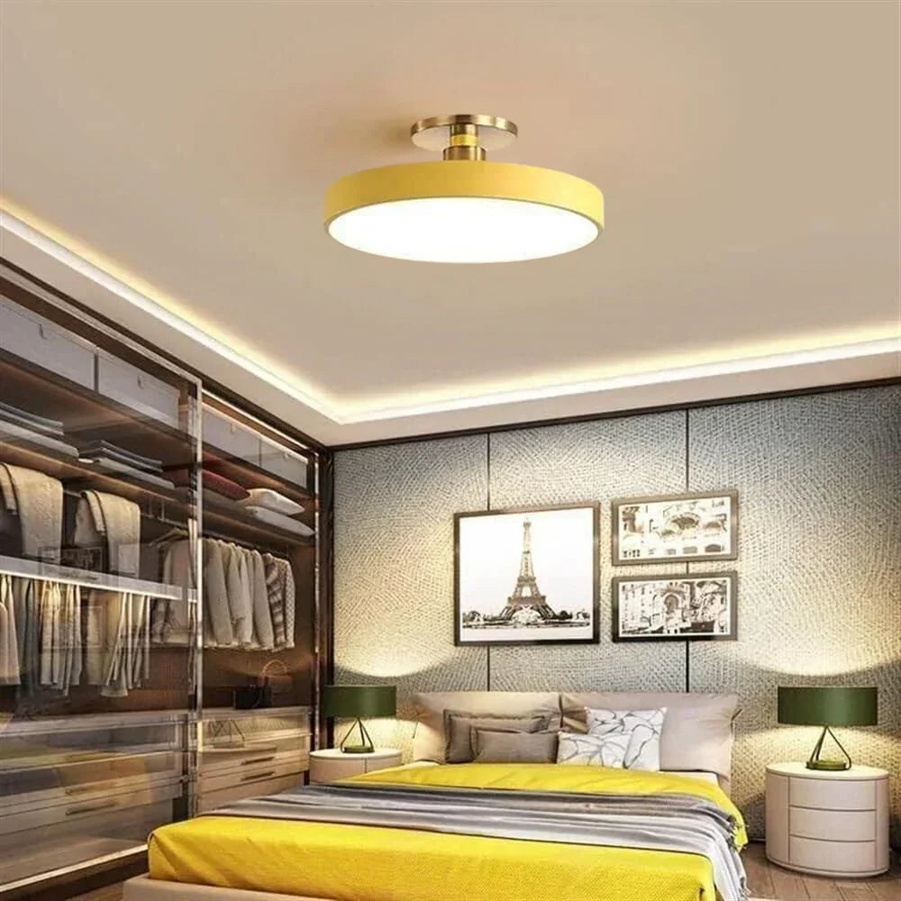 Lampada da soffitto rotonda in ottone LED moderna 1 luce