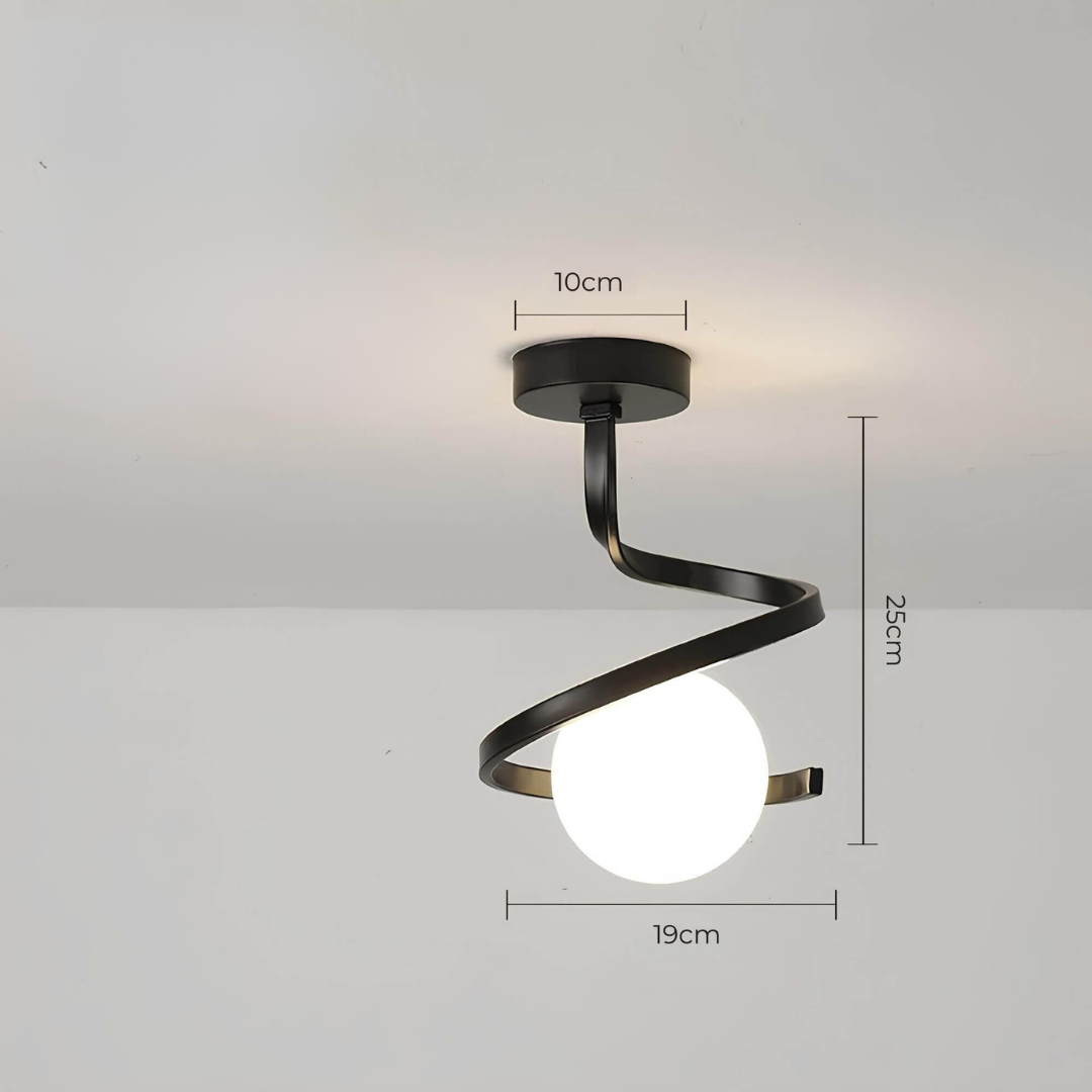 Plafoniera moderna in ottone e vetro a 1 luce