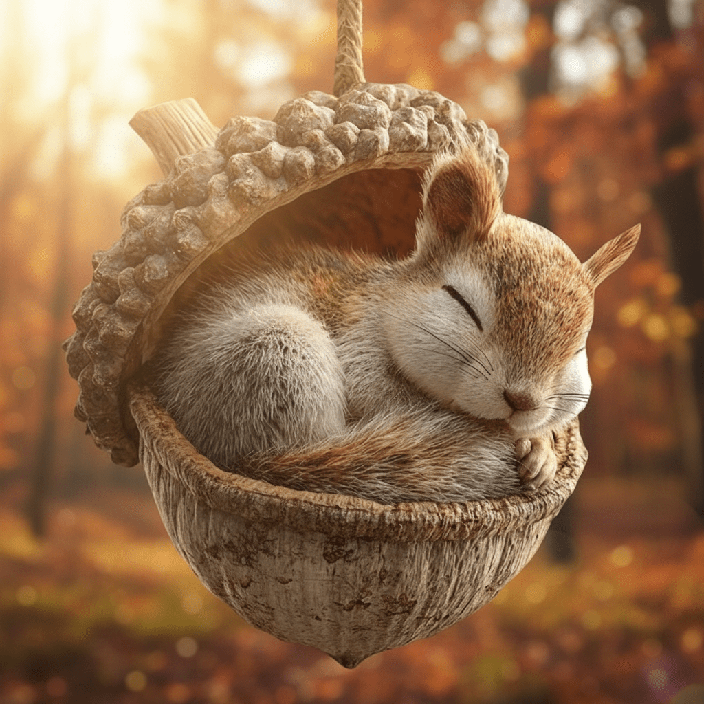 Adornos de animales del bosque hechos a mano para árbol de Navidad