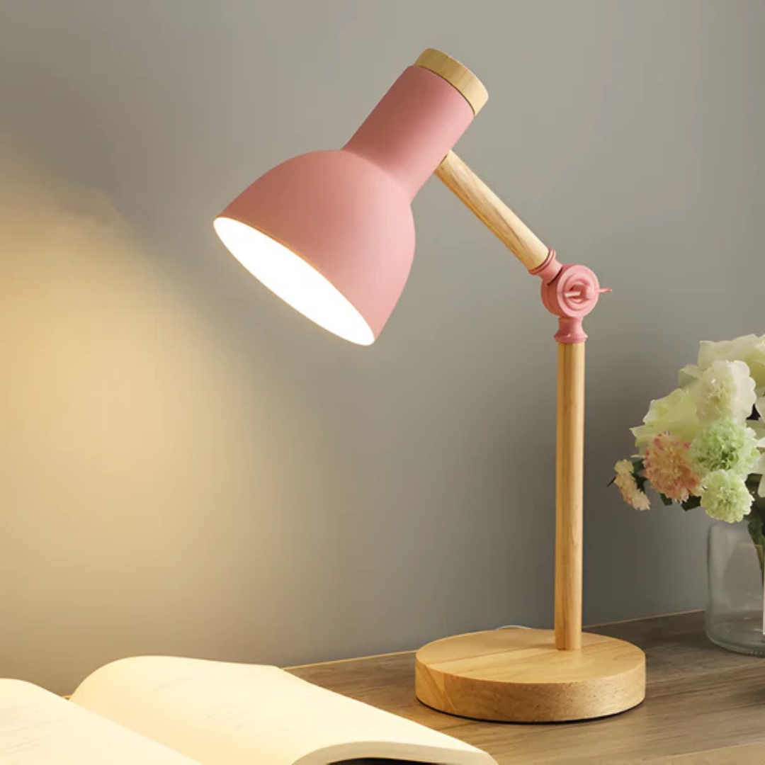 Moderne Holz- und Metall verstellbare LED Tischlampe 1-Flammig