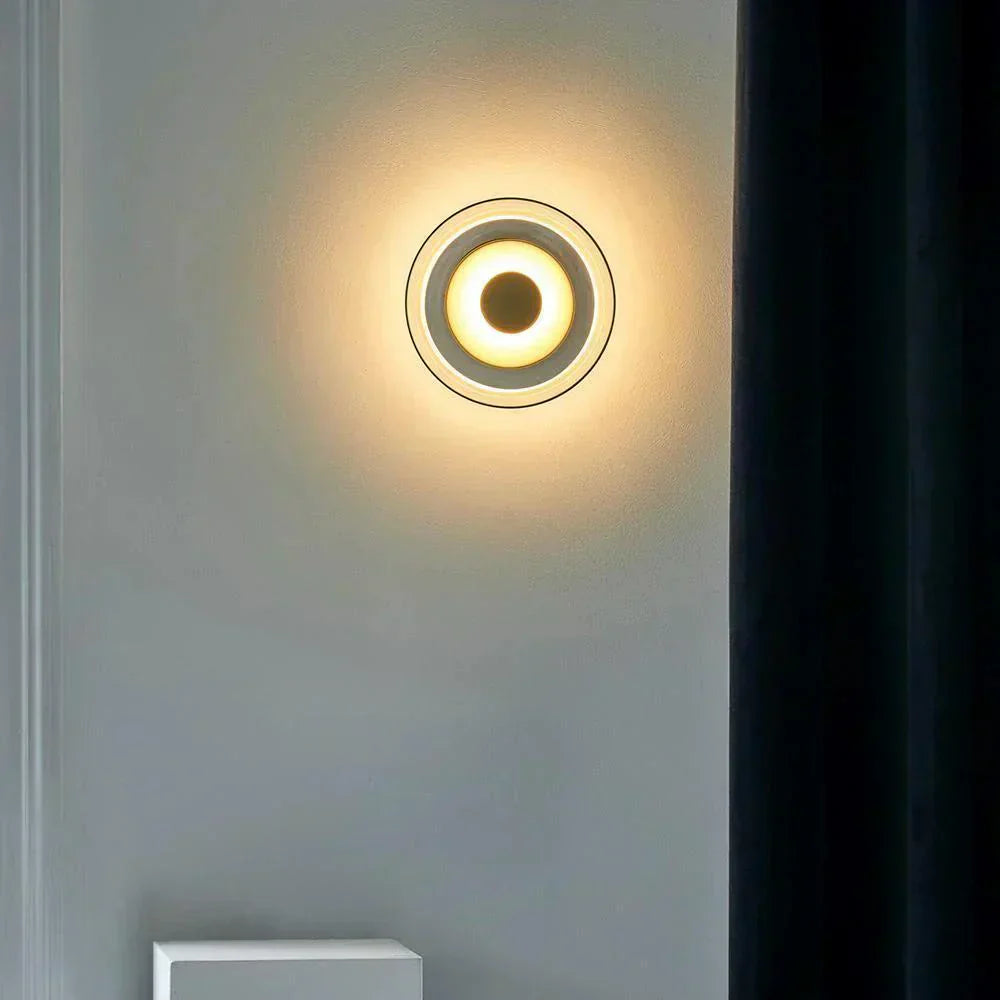 Minimalist Brass & Glass Round Wall Sconce LED 1-Light