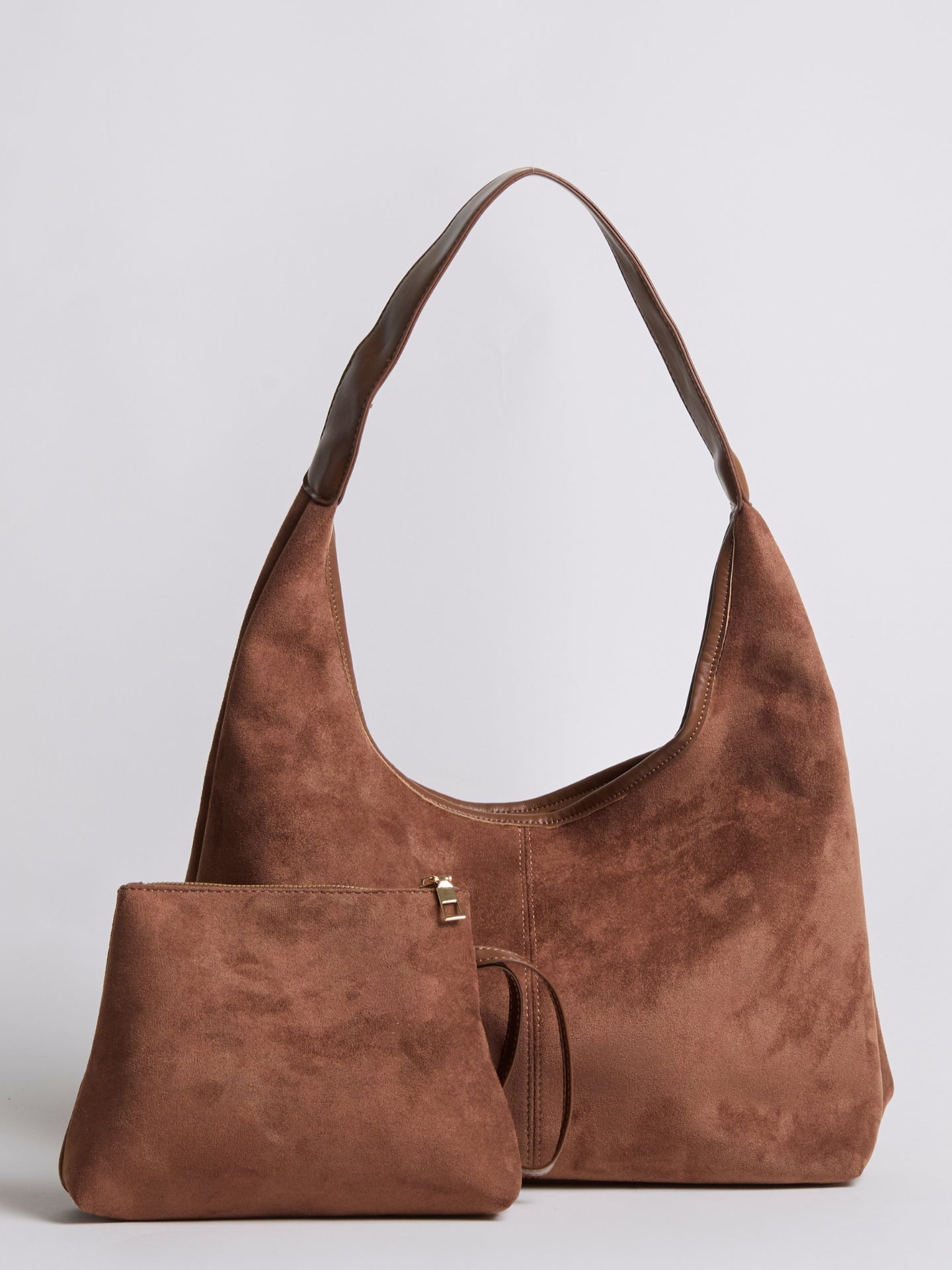 HÅNDTASKE | RUSKIND HOBO-TASKE MED MINIMALISTISK DESIGN OG ENKELT REM