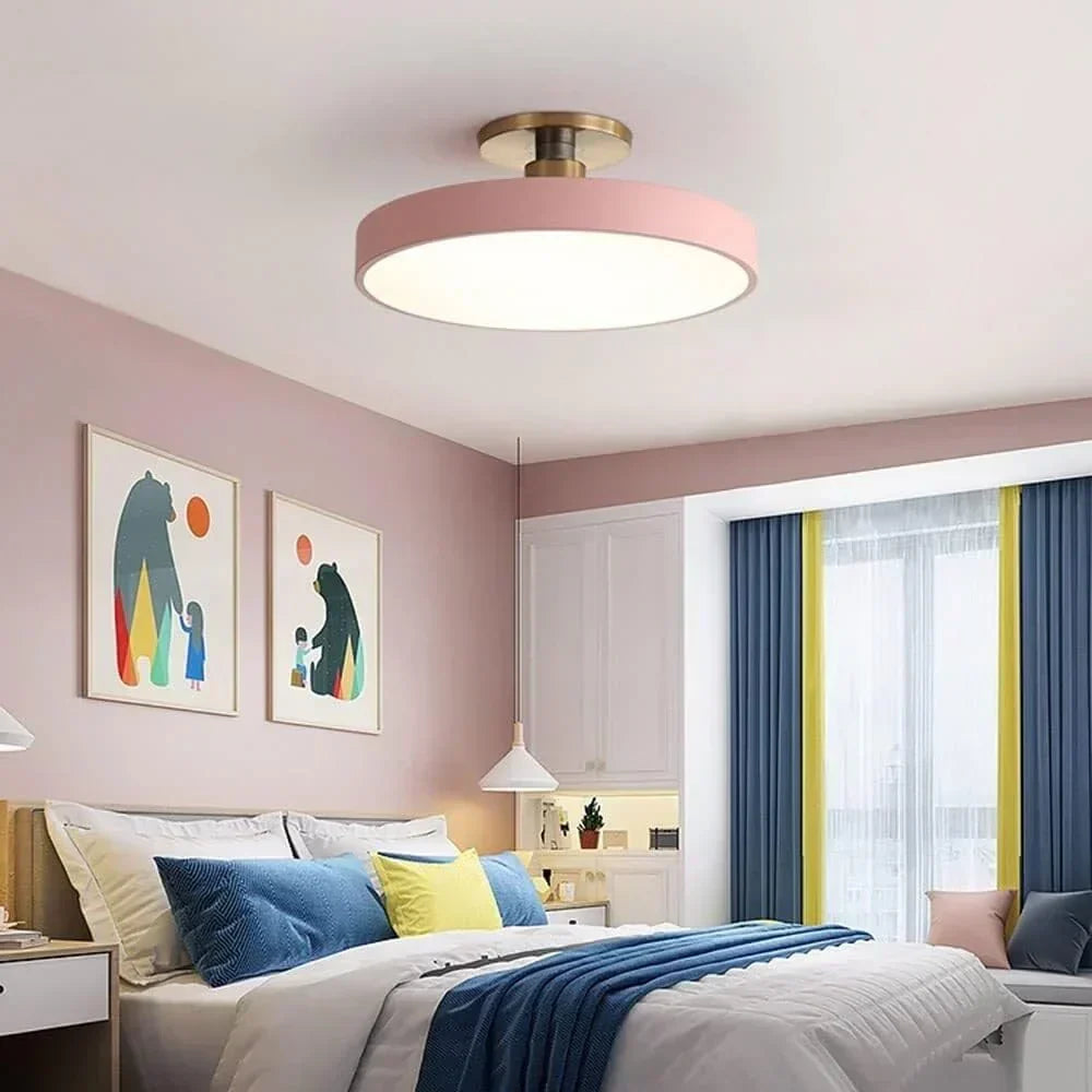 Lampada da soffitto rotonda in ottone LED moderna 1 luce