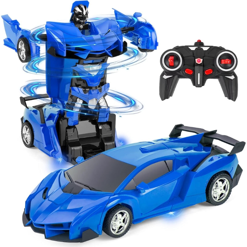 Giocattolo auto telecomandata trasformabile 2 in 1, regalo per bambini