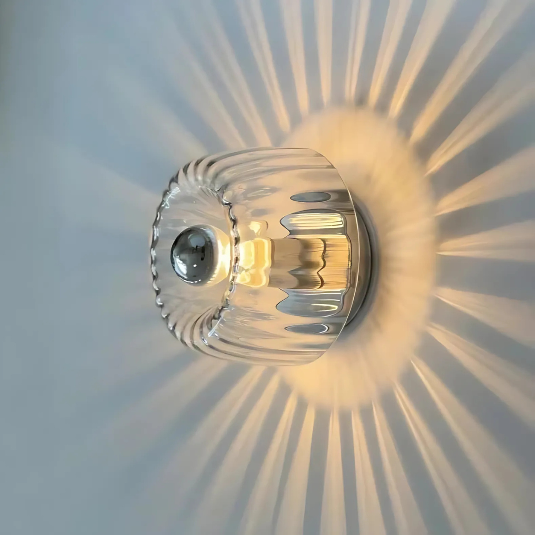 Moderne minimalistische Glas runde LED-Wandleuchte 1-flammig