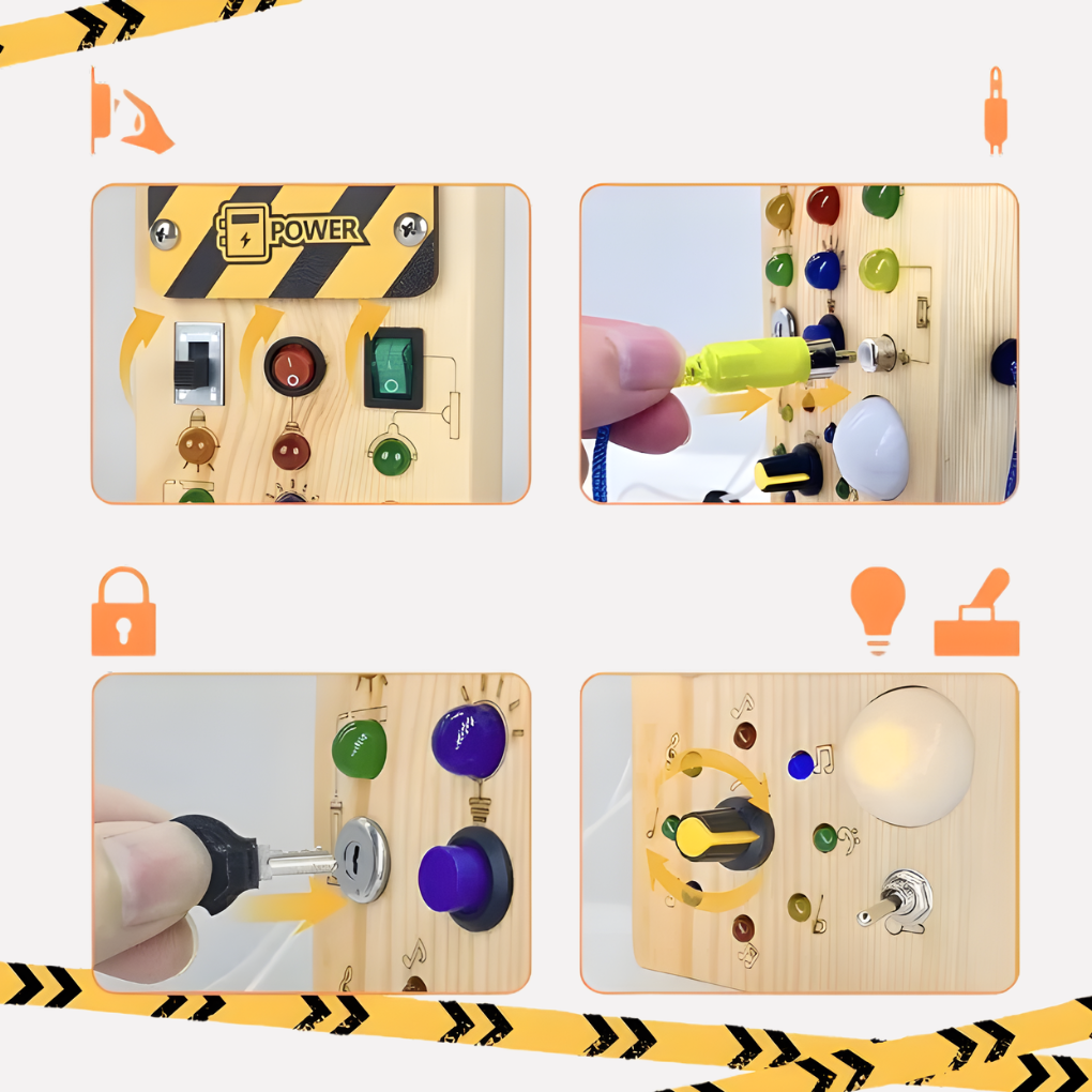 Montessori aktivitetsbræt med LED-lys