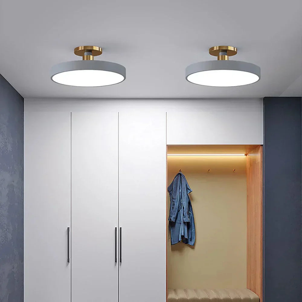 Lampada da soffitto rotonda in ottone LED moderna 1 luce