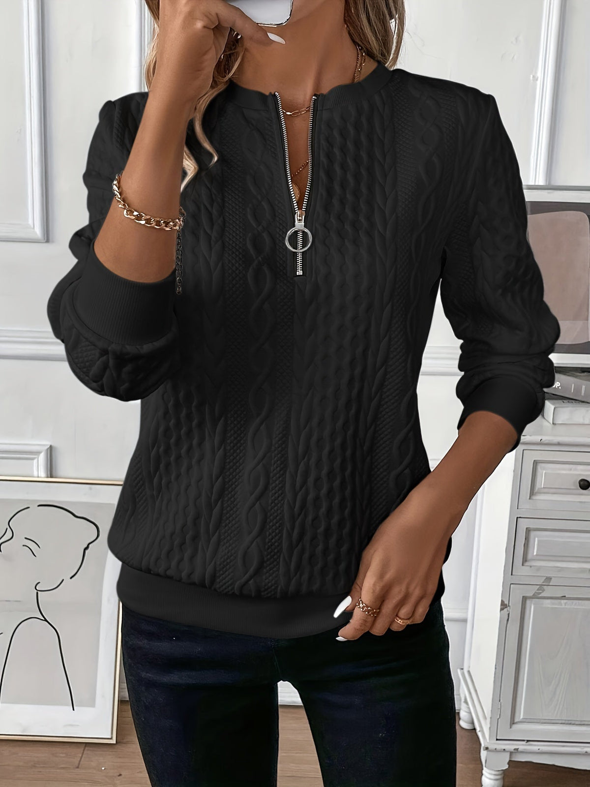 Puili | Reißverschluss Pullover