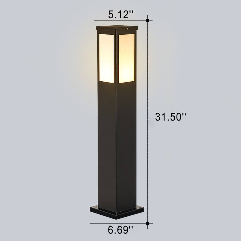Lámpara Solar Moderna Cuadrada LED para Camino Exterior 1-Luz