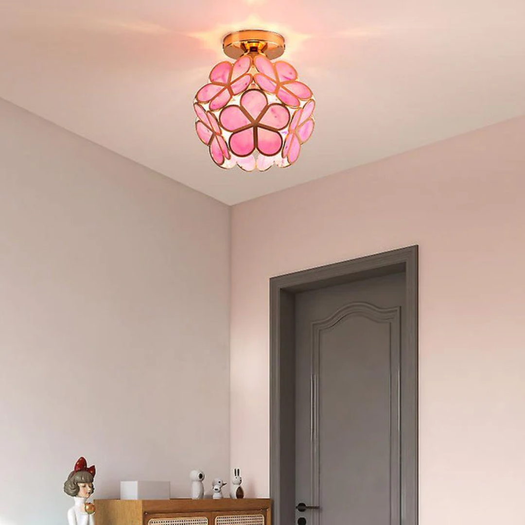 Lámpara de techo vintage floral de 1 luz