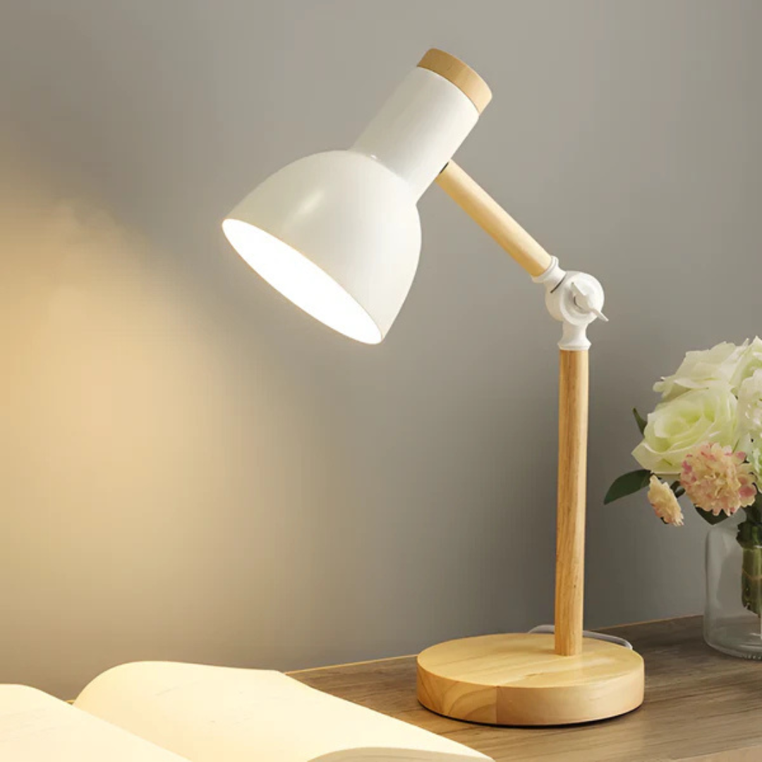 Moderne Holz- und Metall verstellbare LED Tischlampe 1-Flammig