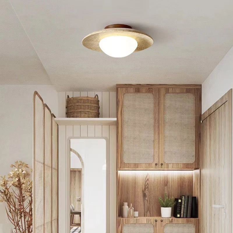 Lampada da soffitto rotonda in travertino minimalista nordica LED 1 luce
