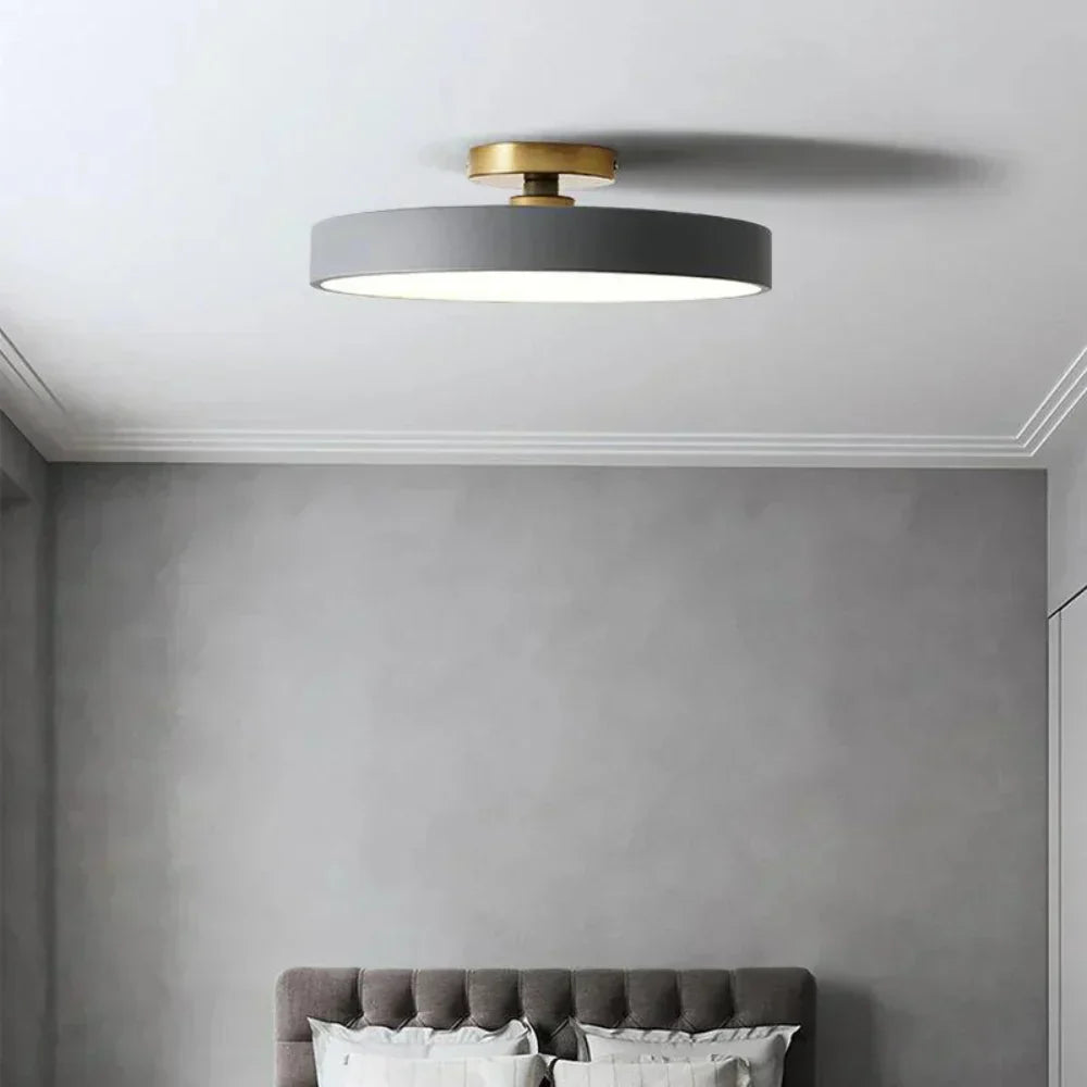 Lampada da soffitto rotonda in ottone LED moderna 1 luce