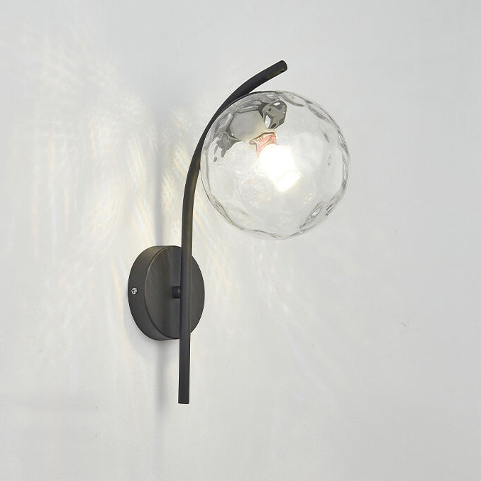 Nordische Glas-Kugel-Bogen-Wandleuchte mit 1 Licht