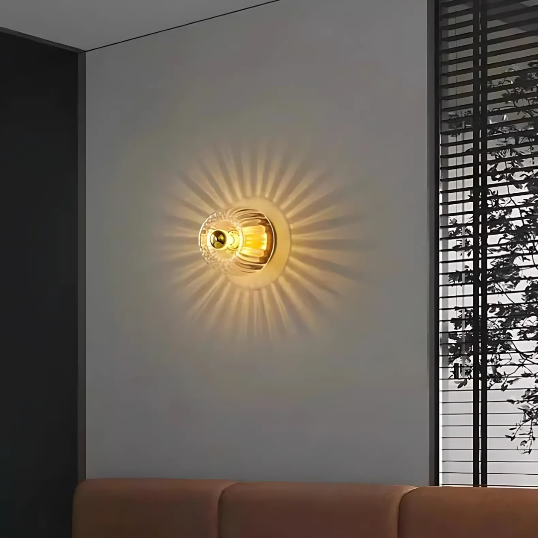 Moderne minimalistische Glas runde LED-Wandleuchte 1-flammig