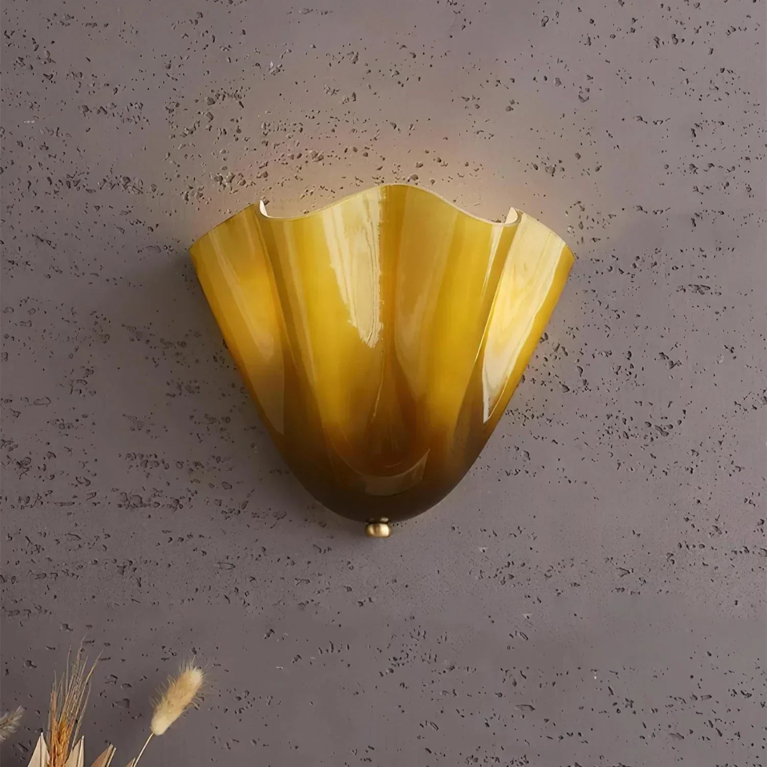 Retro Buntglas Rockmuschel LED-Wandleuchte 1-flammig