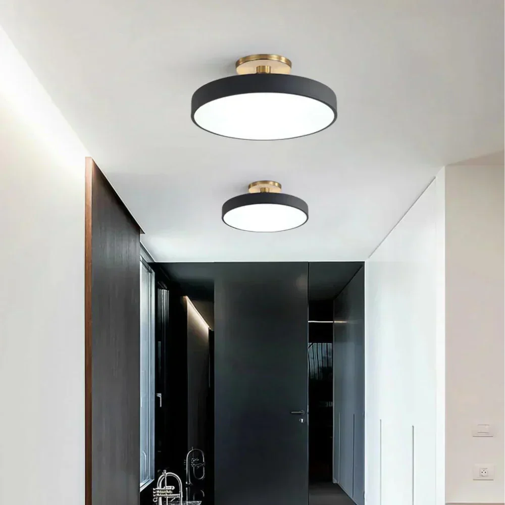 Lampada da soffitto rotonda in ottone LED moderna 1 luce