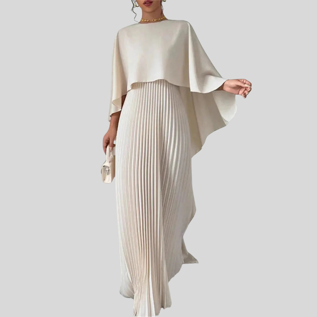 Vestido Maxi con Mangas Murciélago – Silueta Fluida