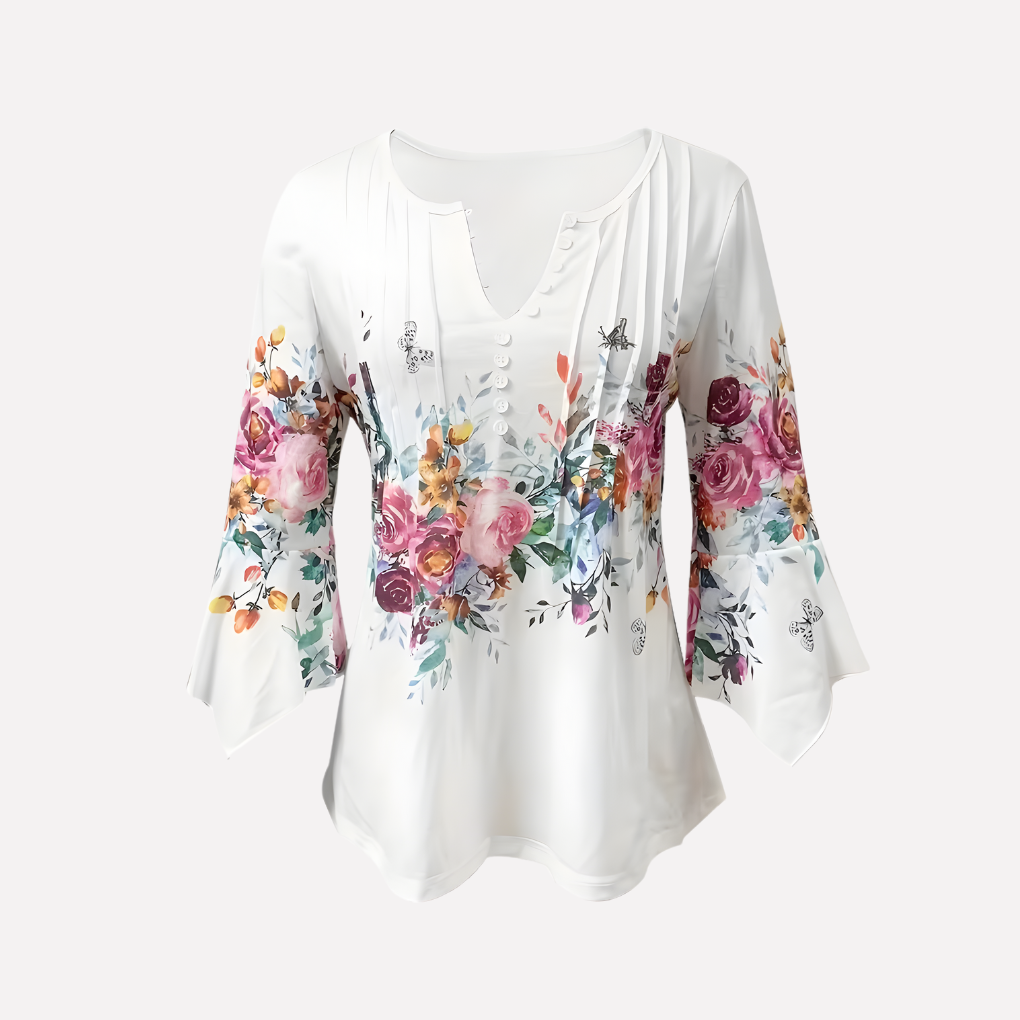 Women’s V-Neck Floral Blouse