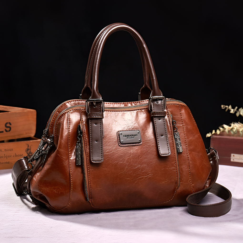 Zeitlose Lederhandtasche