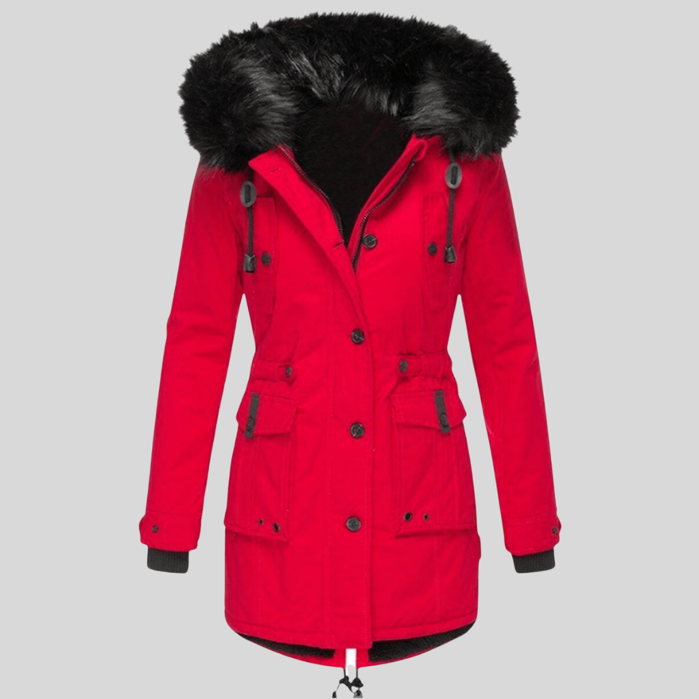 Cappotto Invernale con Cappuccio da Donna – Strato Funzionale con Tasche
