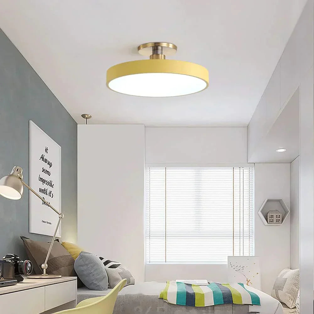 Lampada da soffitto rotonda in ottone LED moderna 1 luce