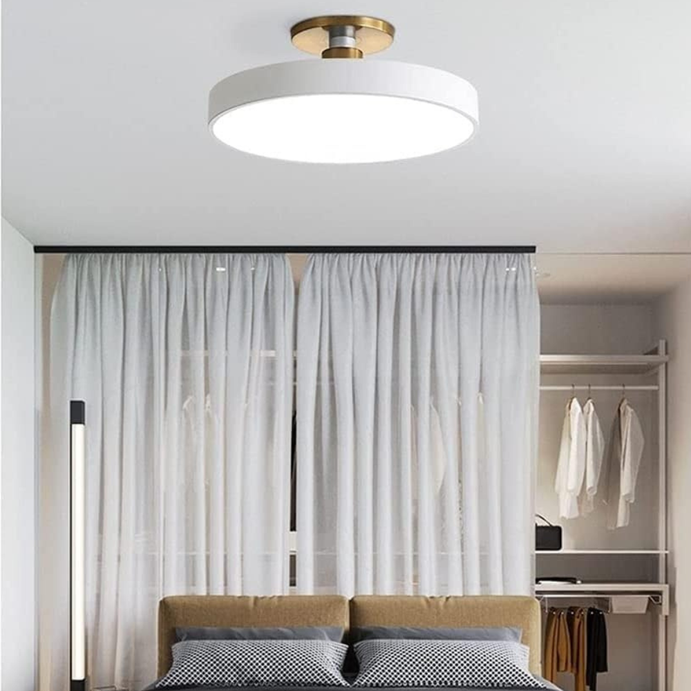 Lampada da soffitto rotonda in ottone LED moderna 1 luce