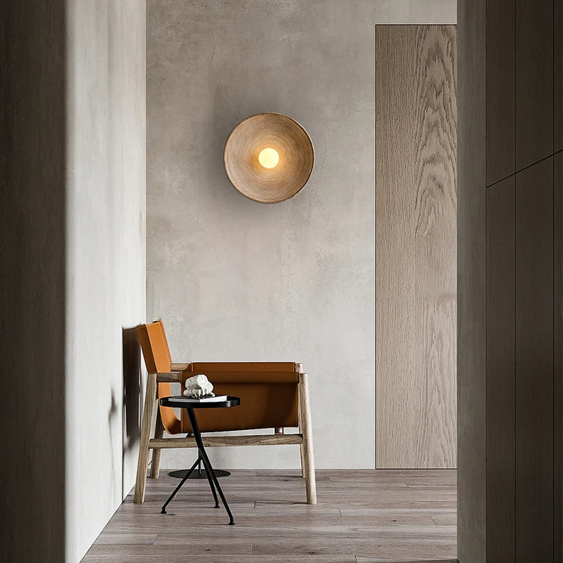 Retro Resin Ceramic-style Round Wall Sconce LED 1-light