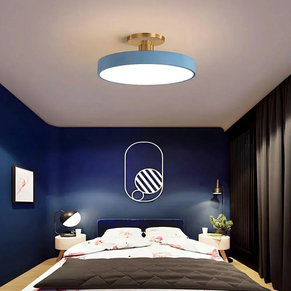Lampada da soffitto rotonda in ottone LED moderna 1 luce