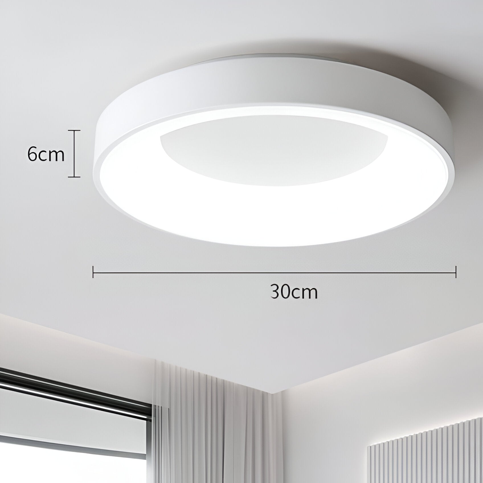 Lámpara de techo LED redonda moderna nórdica de 1 luz