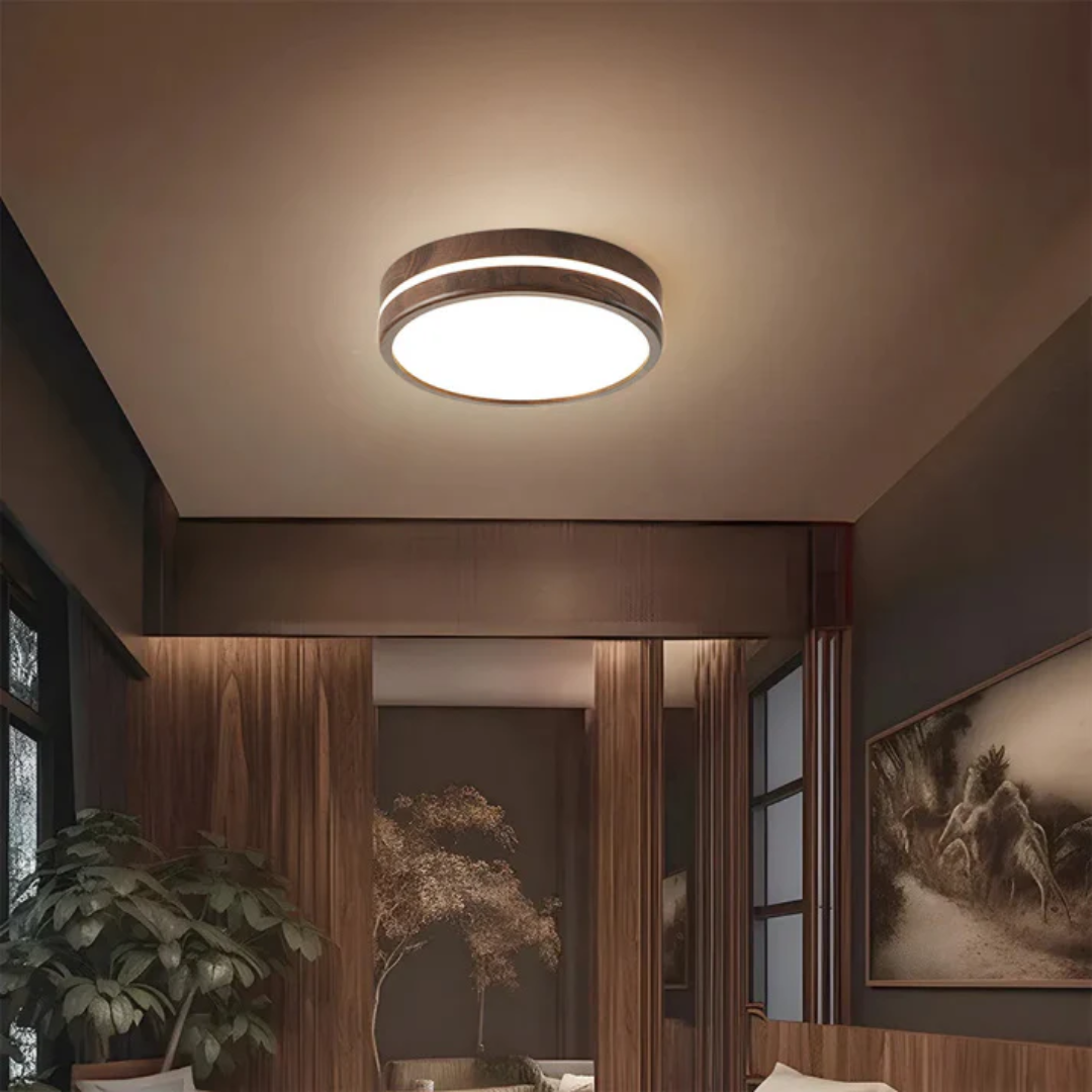 Moderne Houten LED Plafondlamp 1-Licht